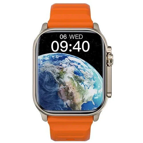 LAXASFIT Smart Watch Bluetooth Talk Smartwatch Message Alert Heart Rate Monitor Sports Watch for Android IOS Men Women - Color: Orange